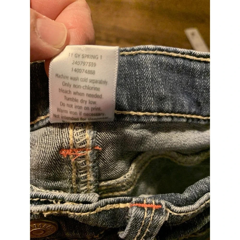 Gymboree Girls Jeans Size 6 Slim Burst of Spring Denim Flower Red Vintage Pants